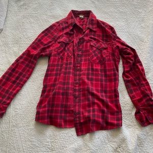 Duluth Trading Company Red Flannel Button Down